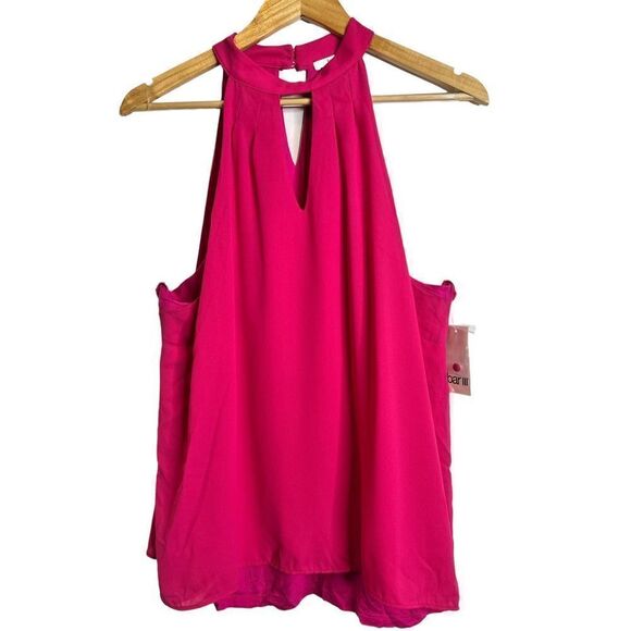 bar III Keyhole Cold Shoulder Blouse pink NWT size L - Picture 3 of 7